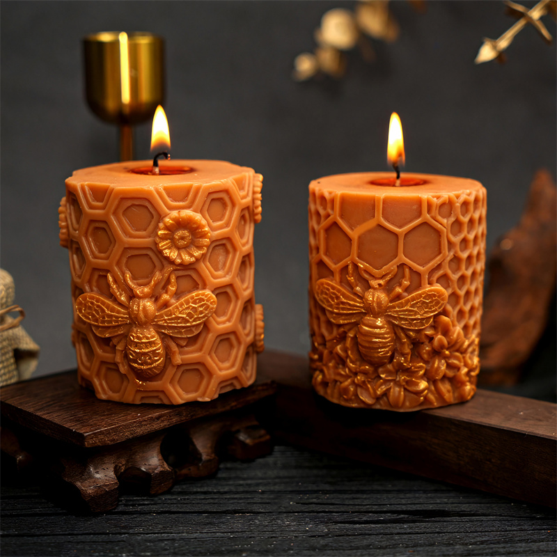 3D Printing Pot - 3D Honeycomb Column Silicone Candle Mold