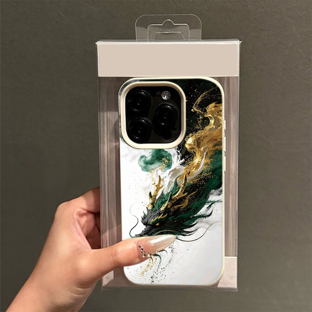 3D Printing Iphone - Chinese Green Gold Dragon Ink Print