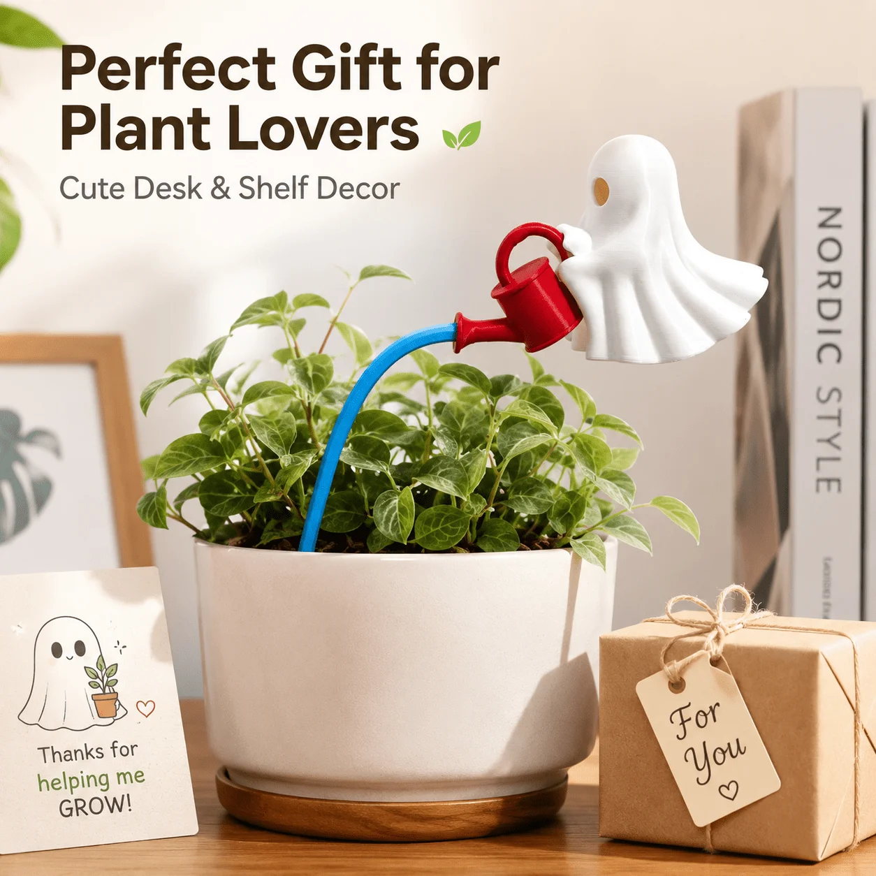 3D Printing Pot - 3D‑Printed Ghost Watering Decor, Ornament with