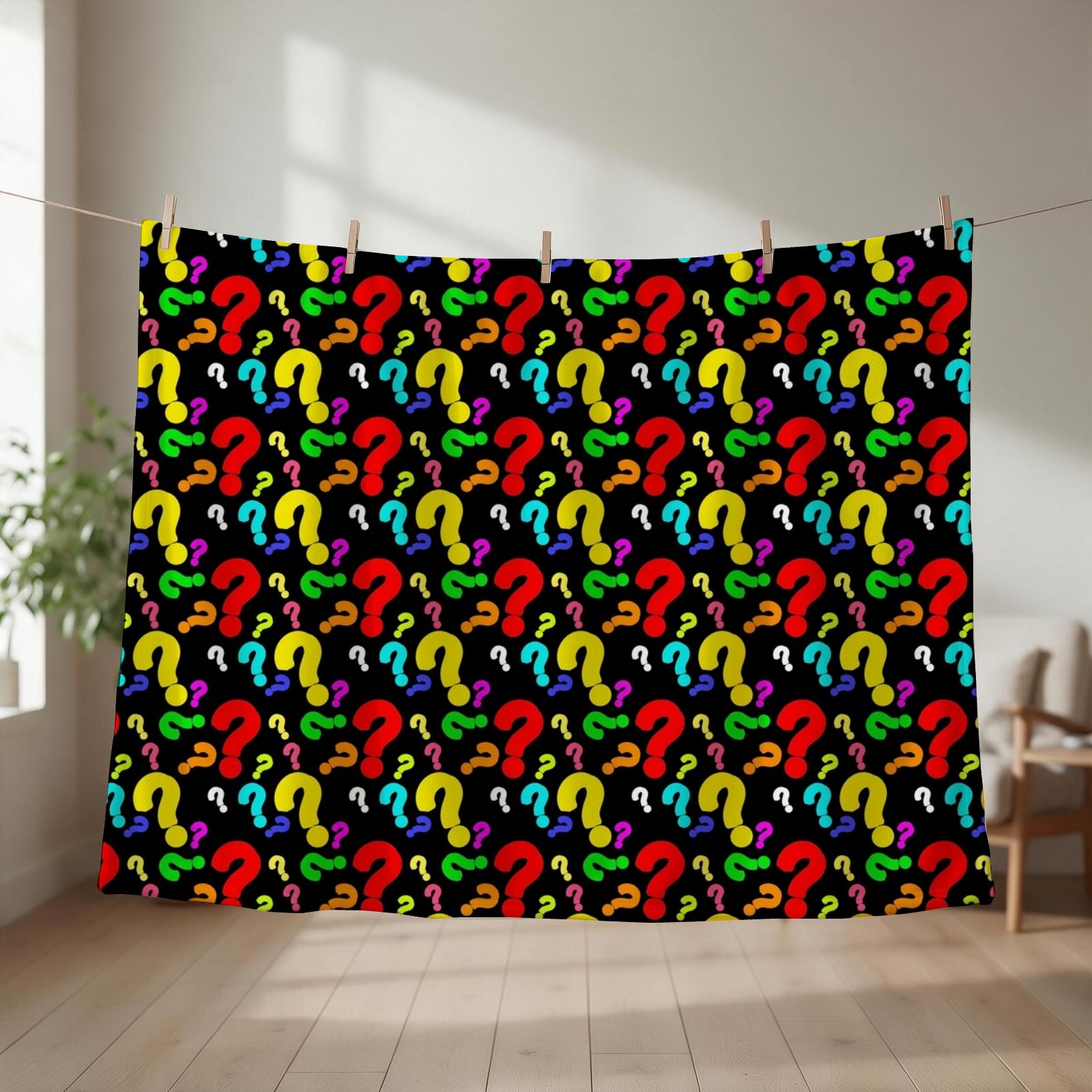 3D Printing Question - Colorful Question Mark Pattern Design Throw