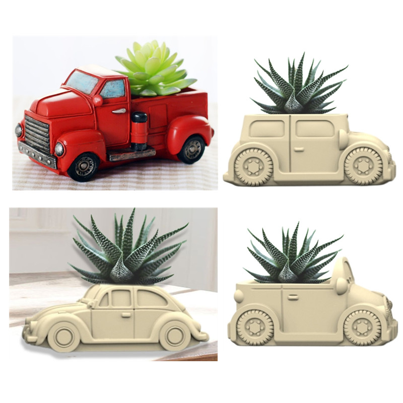 3D Printing Pot - 3D Car succulent plant flowerpot resin