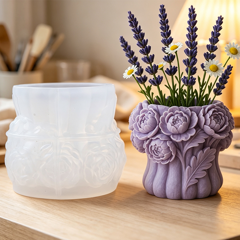 3D Rose Flower Vase Silicone M - 3D Printing Pot ulasan dan harga