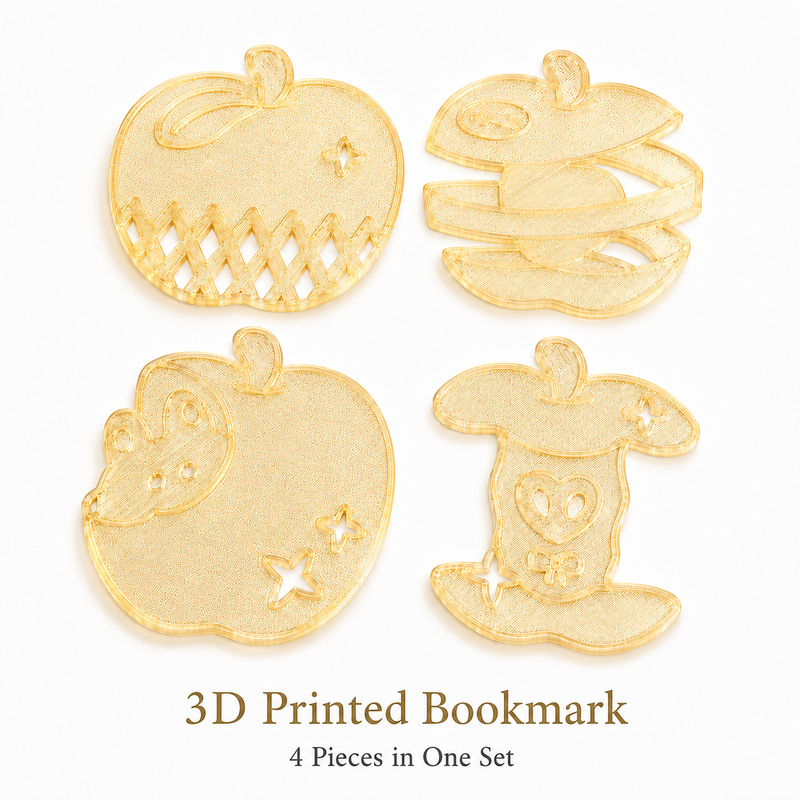 4Pcs/set Cute Apple Bookmarks  - 3D Printing Journal ulasan dan harga