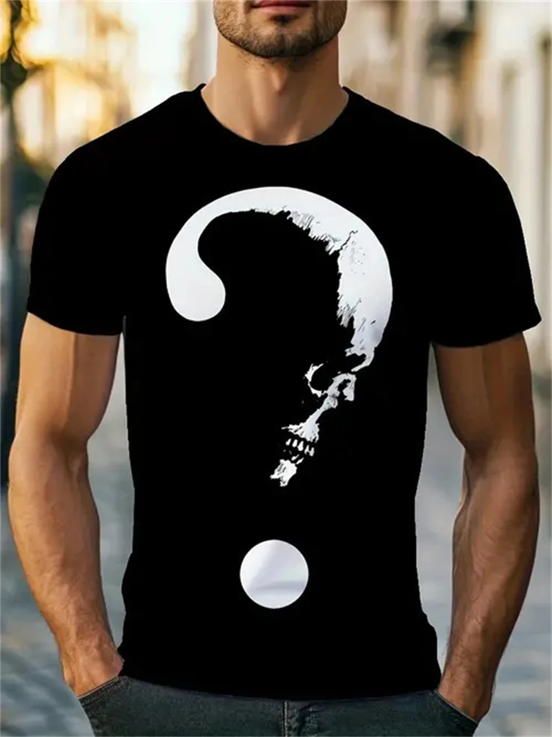 Men's Black Skull Question Mar - 3D Printing Question ulasan dan harga