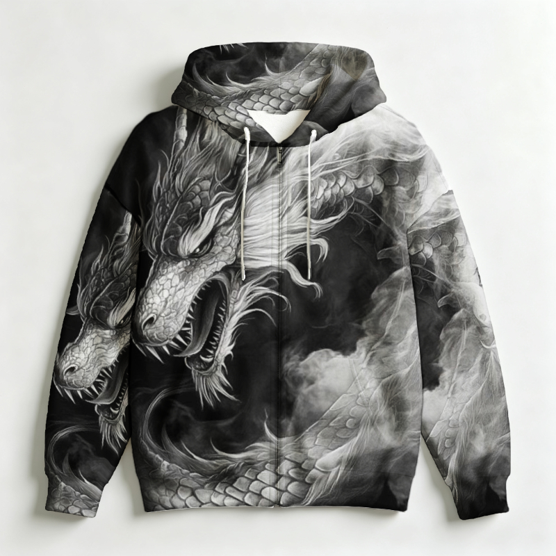 Men Zip Hooded Sweatshirt 3D A - 3D Printing Output ulasan dan harga