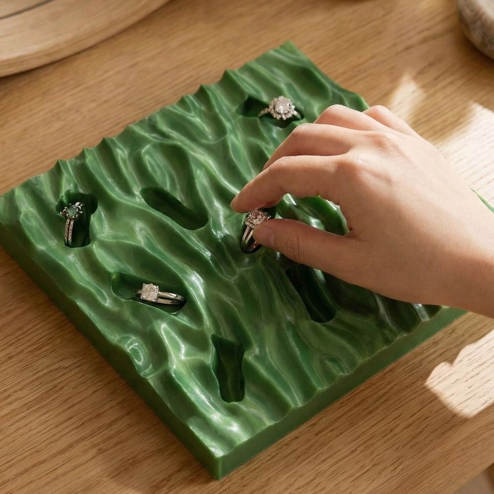 Minimalist Sea Wave Ring Displ - 3D Printing Ring Holder ulasan dan harga