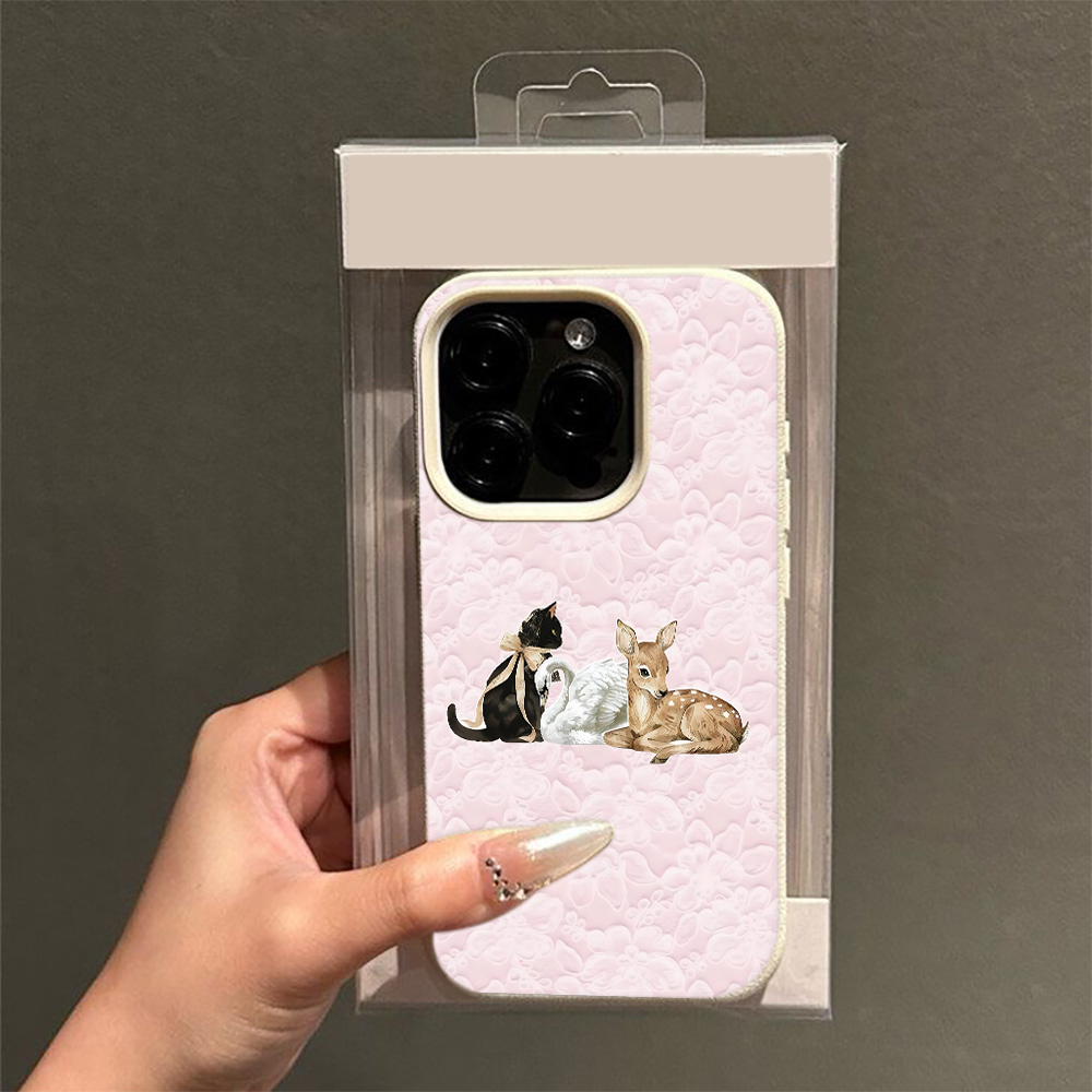 Cat Dog Deer Pink Quilt Print  - 3D Printing Iphone ulasan dan harga