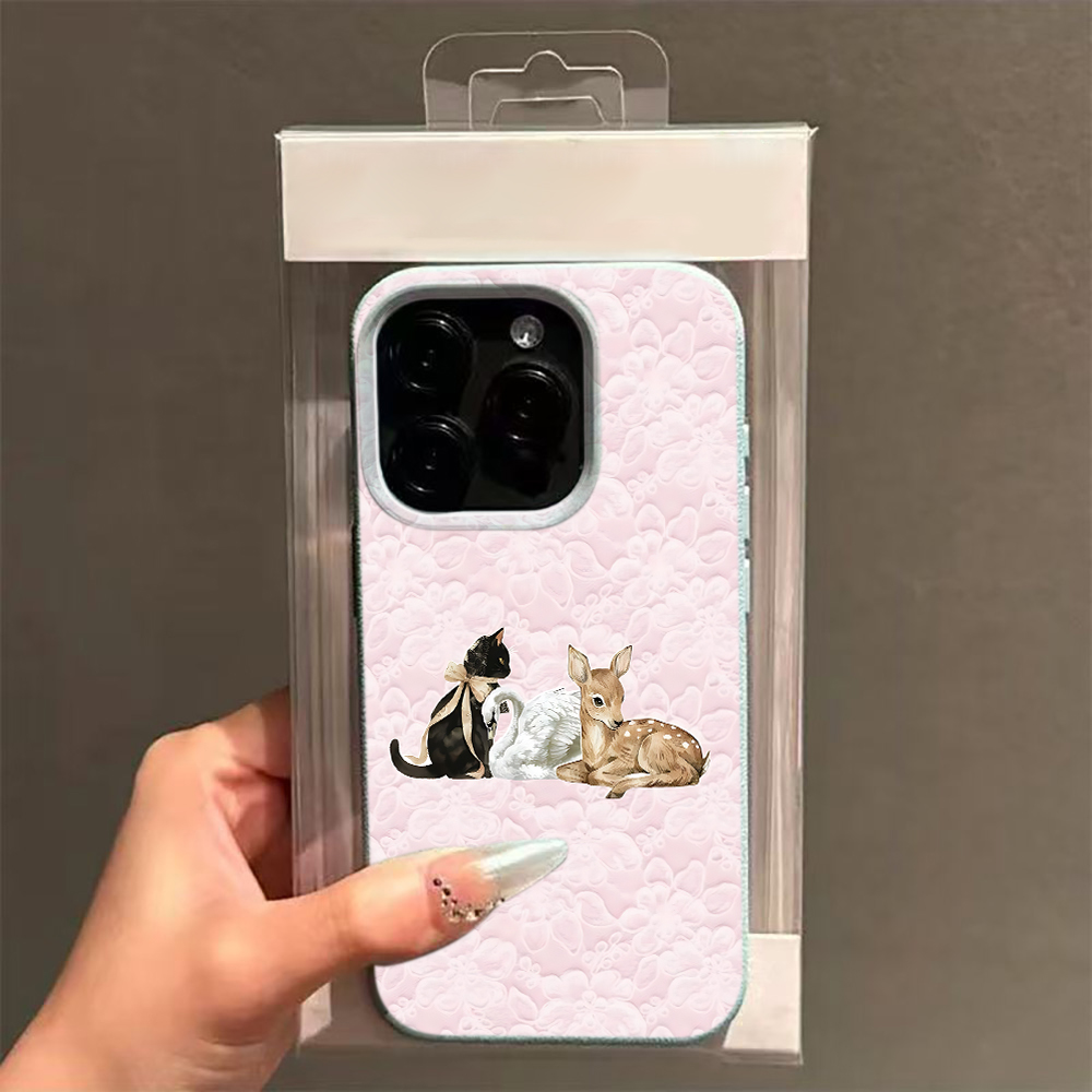 Cat Dog Deer Pink Quilt Print  - 3D Printing Iphone ulasan dan harga