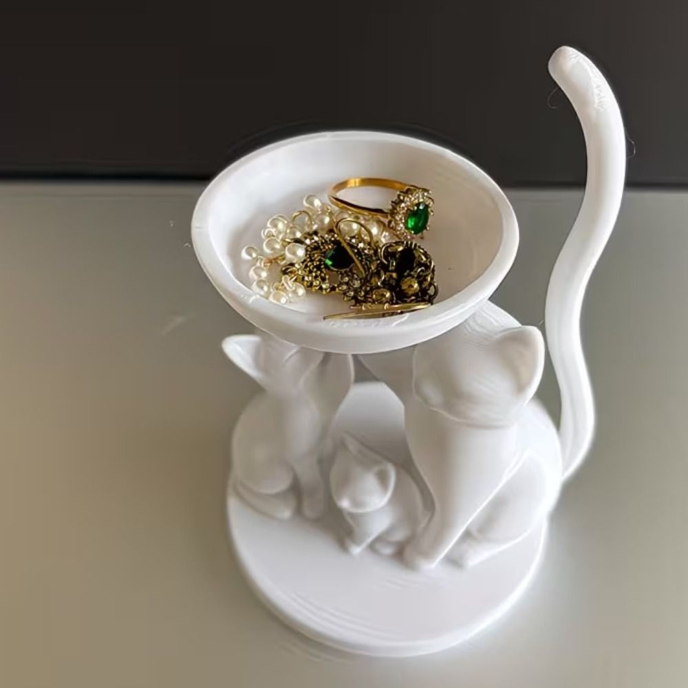 Cartoon Cat Jewelry Tray 3D Pr - 3D Printing Ring Holder ulasan dan harga
