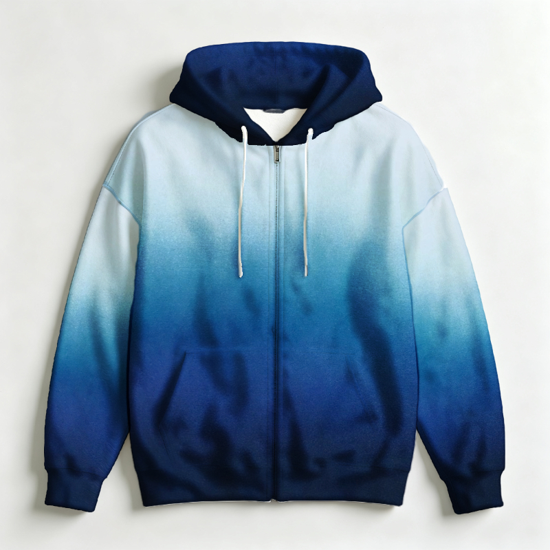 Men Zip Up Hoodie 3D Gradient  - 3D Printing Output ulasan dan harga