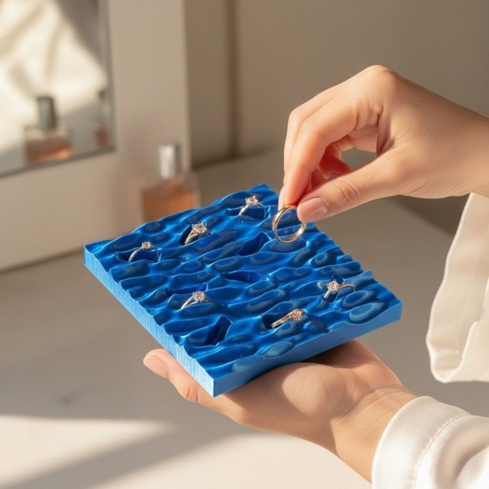 Sea Wave Ring Display Plates C - 3D Printing Ring Holder ulasan dan harga
