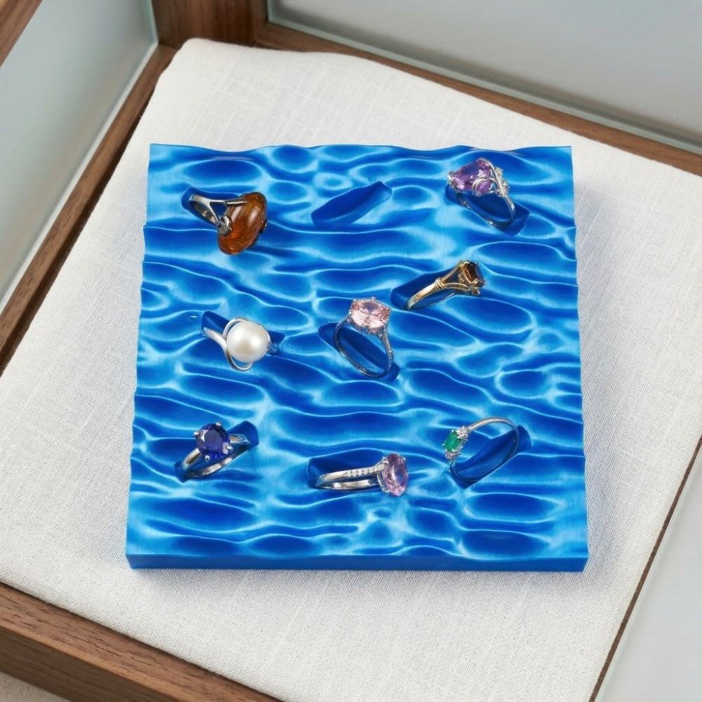 Sea Wave Ring Display Plates C - 3D Printing Ring Holder ulasan dan harga