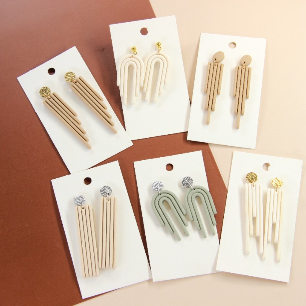 4Pcs Geometric Tassel Polymer  - 3D Printing Jewellery ulasan dan harga