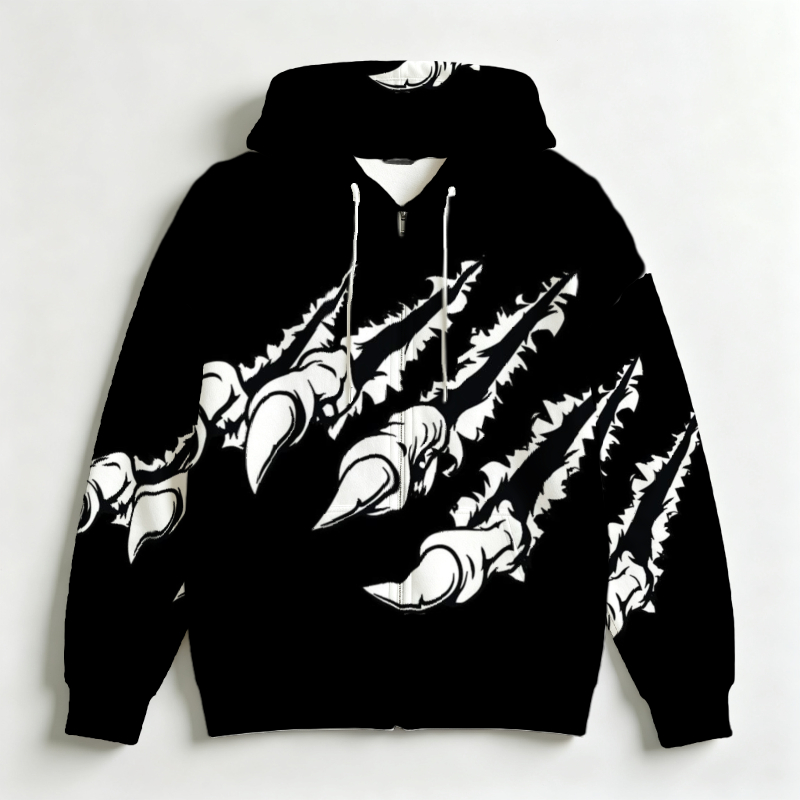 Men Zip Hooded Sweatshirt 3D B - 3D Printing Output ulasan dan harga