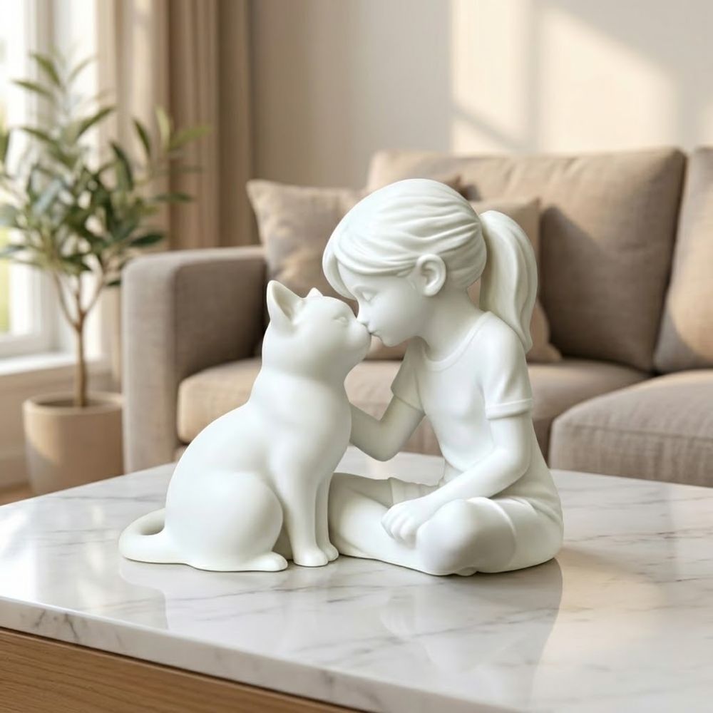 3D Printed Girl and Cat Sculpt - 3D Printing Mockup ulasan dan harga
