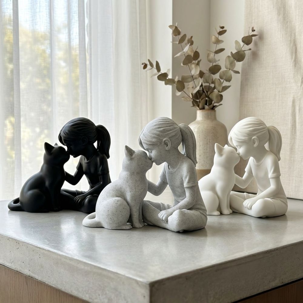 3D Printed Girl and Cat Sculpt - 3D Printing Mockup ulasan dan harga