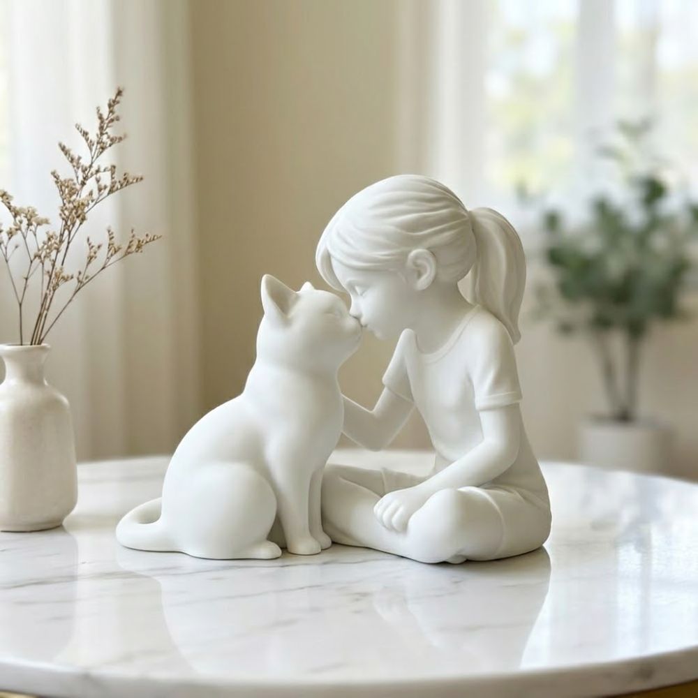3D Printed Girl and Cat Sculpt - 3D Printing Mockup ulasan dan harga