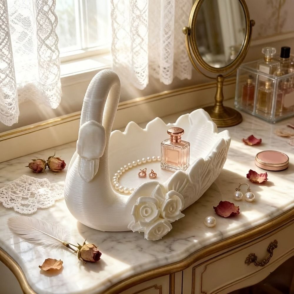 3D Printed Swan Shaped Jewelry - 3D Printing Ring Holder ulasan dan harga