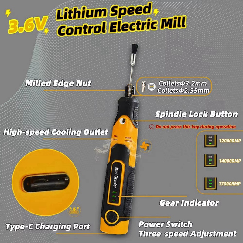 Cordless Mini Grinder Kit 3D P - 3D Printing Grinder ulasan dan harga