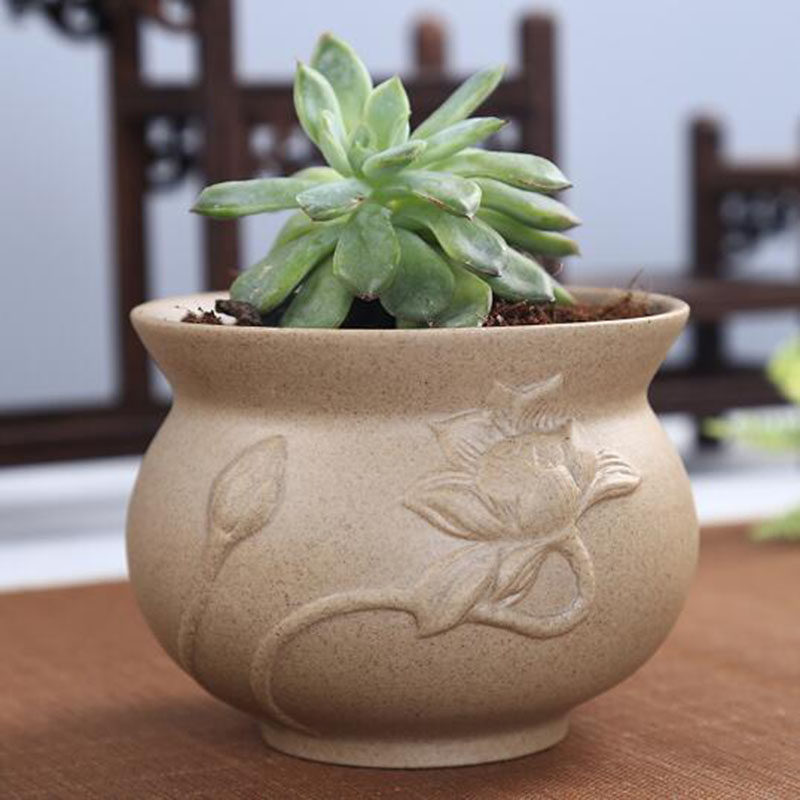 Retro Coarse Pottery Succulent - 3D Printing Pot ulasan dan harga