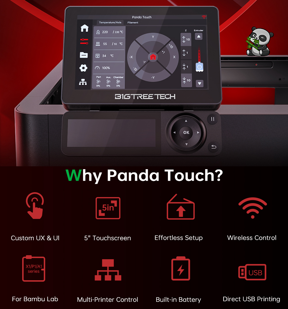BIGTREETECH Panda Touch Screen - 3D Printing Output ulasan dan harga