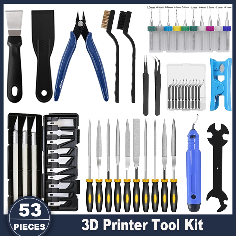3D Printer Tools Kit, 53pcs 3D - 3D Printing Grinder ulasan dan harga