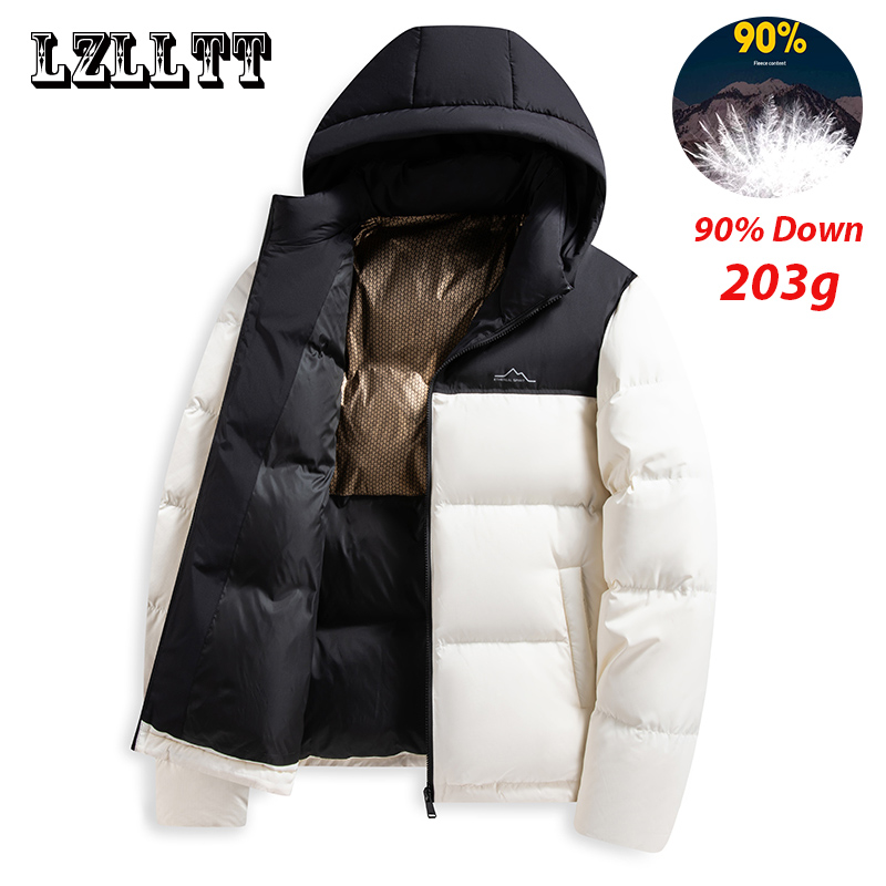 Winter Men Warm Duck Down Jack - 3D Printing Quality ulasan dan harga