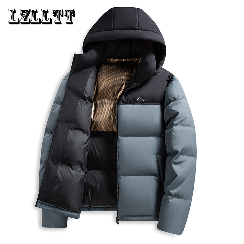 Winter Men Warm Duck Down Jack - 3D Printing Quality ulasan dan harga