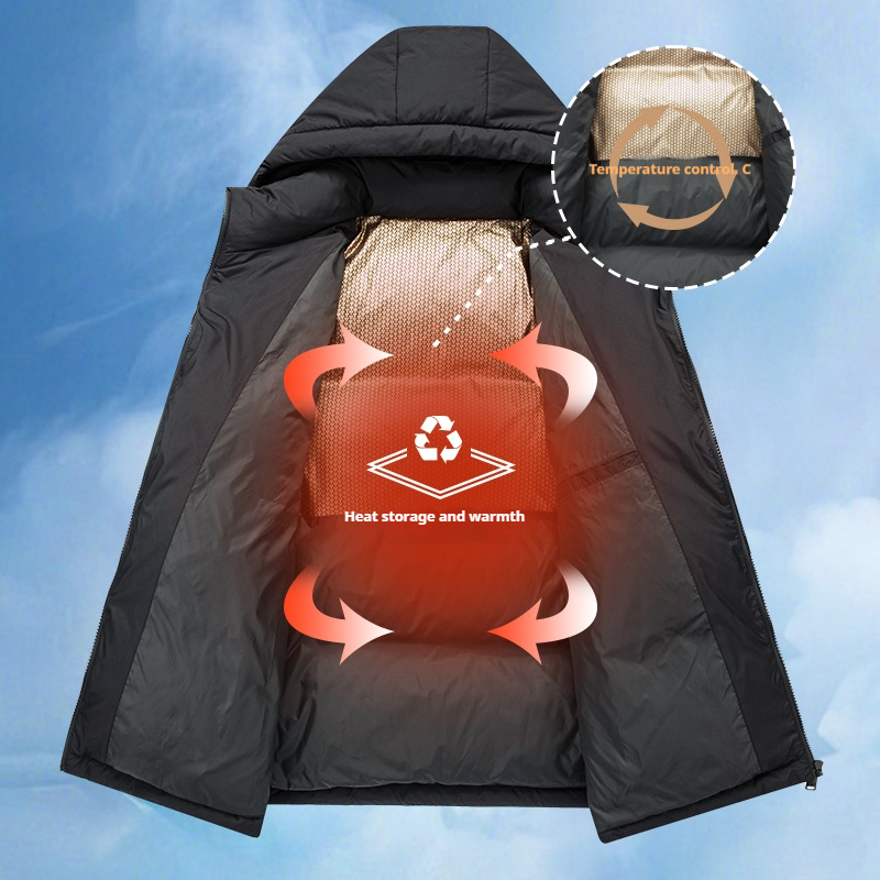 Winter Men Warm Duck Down Jack - 3D Printing Quality ulasan dan harga